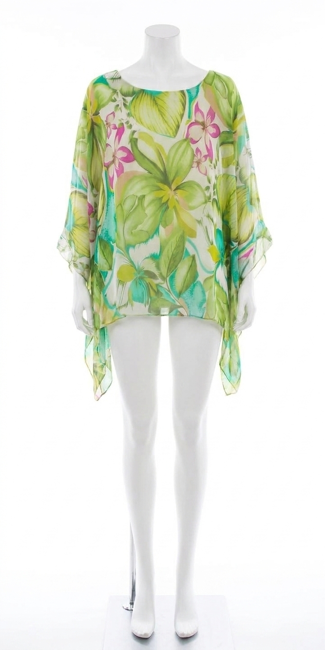 NEW GIGI MODA seta botanical kaftan top in lime